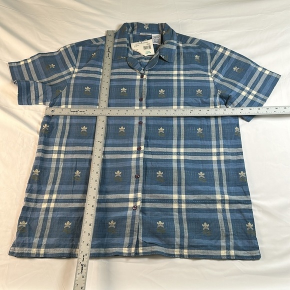 Bobbie Brooks Blue and White Plaid Casual Shirt - Picture 9 of 9